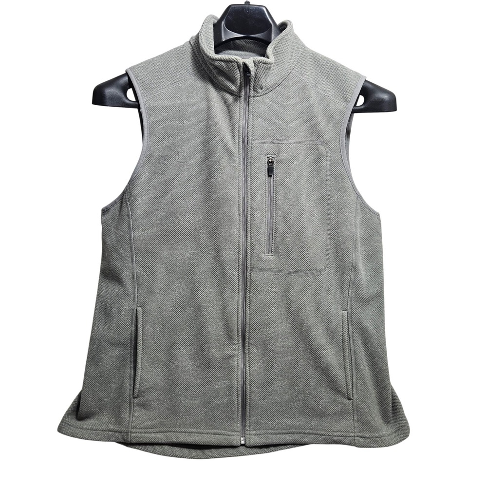 Duluth Trading Co Womens‎ XL Pewter Gray Full Zip Textured Fleece Vest 76770
